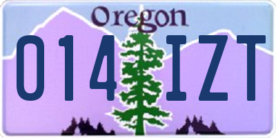 OR license plate 014IZT