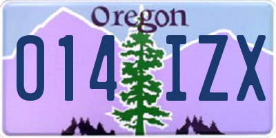OR license plate 014IZX