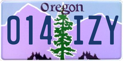 OR license plate 014IZY