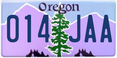 OR license plate 014JAA