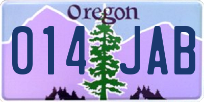 OR license plate 014JAB