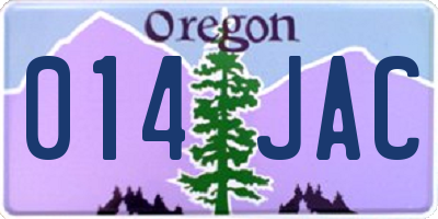 OR license plate 014JAC