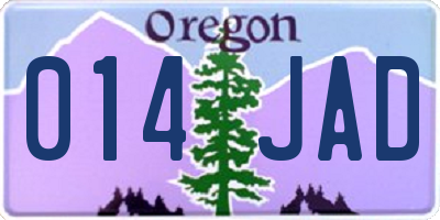 OR license plate 014JAD