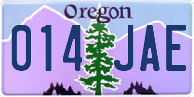 OR license plate 014JAE