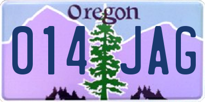 OR license plate 014JAG