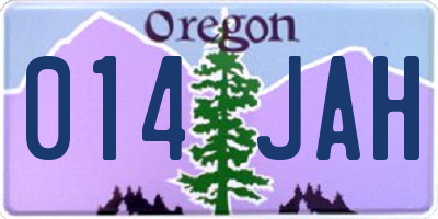OR license plate 014JAH