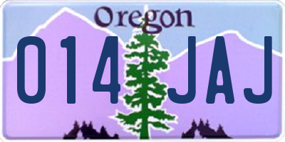 OR license plate 014JAJ