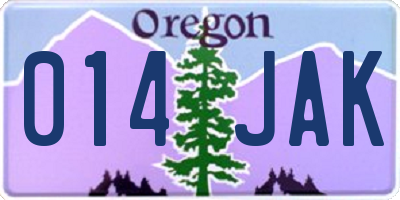 OR license plate 014JAK