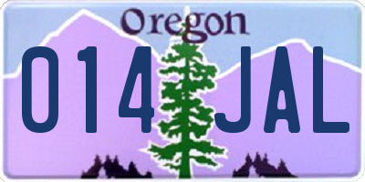 OR license plate 014JAL