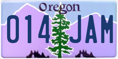 OR license plate 014JAM
