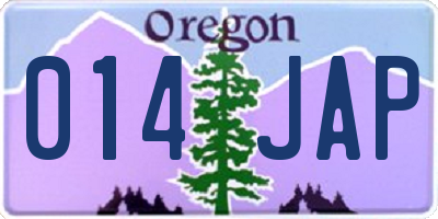 OR license plate 014JAP