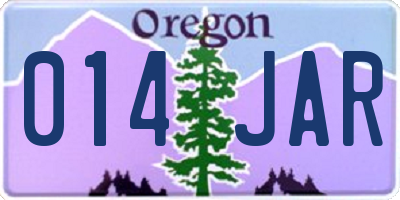 OR license plate 014JAR
