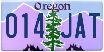 OR license plate 014JAT