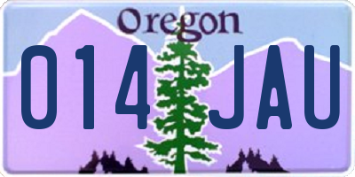 OR license plate 014JAU