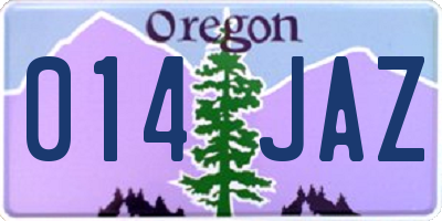 OR license plate 014JAZ