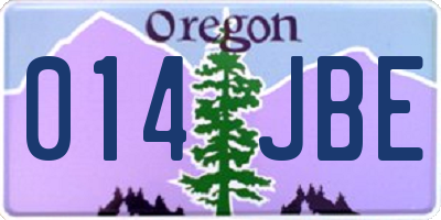 OR license plate 014JBE