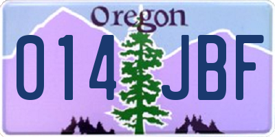 OR license plate 014JBF