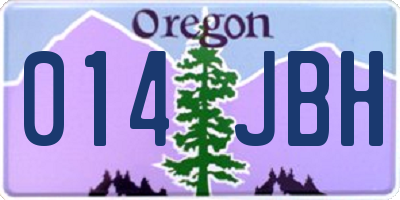 OR license plate 014JBH
