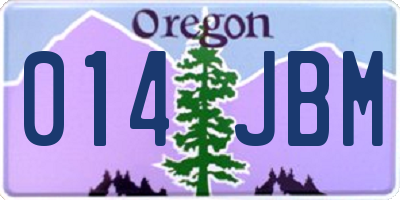 OR license plate 014JBM