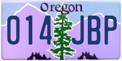 OR license plate 014JBP