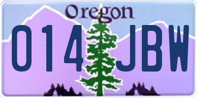 OR license plate 014JBW