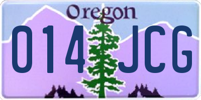 OR license plate 014JCG