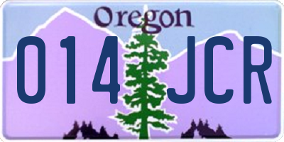 OR license plate 014JCR
