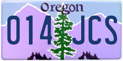 OR license plate 014JCS