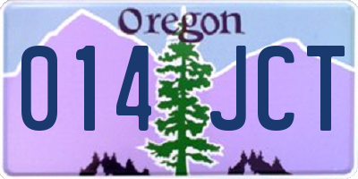 OR license plate 014JCT