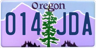 OR license plate 014JDA