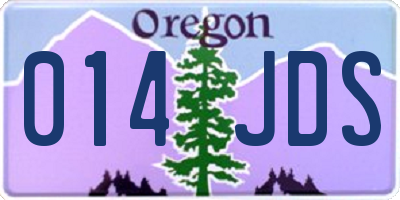 OR license plate 014JDS