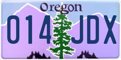 OR license plate 014JDX