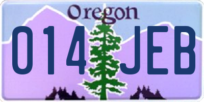 OR license plate 014JEB