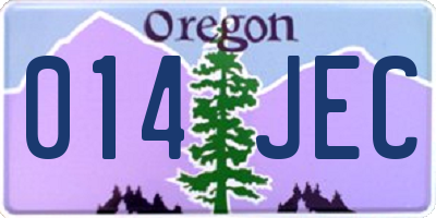 OR license plate 014JEC