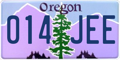 OR license plate 014JEE