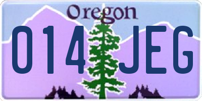 OR license plate 014JEG