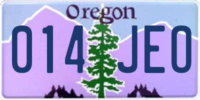 OR license plate 014JEO