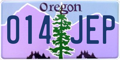 OR license plate 014JEP