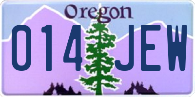 OR license plate 014JEW