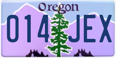 OR license plate 014JEX
