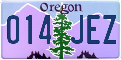 OR license plate 014JEZ