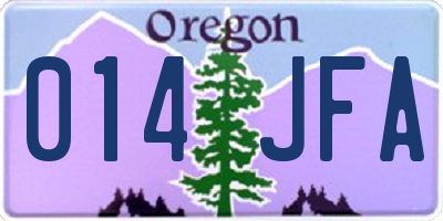 OR license plate 014JFA