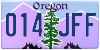 OR license plate 014JFF
