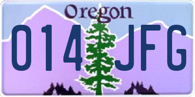 OR license plate 014JFG