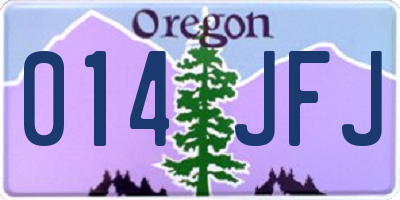 OR license plate 014JFJ