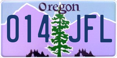 OR license plate 014JFL