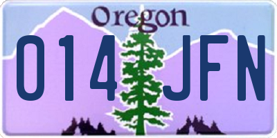 OR license plate 014JFN