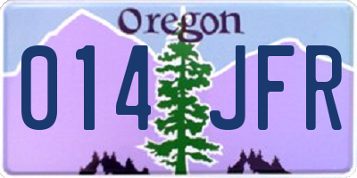 OR license plate 014JFR