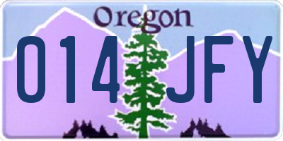 OR license plate 014JFY