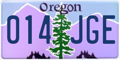 OR license plate 014JGE